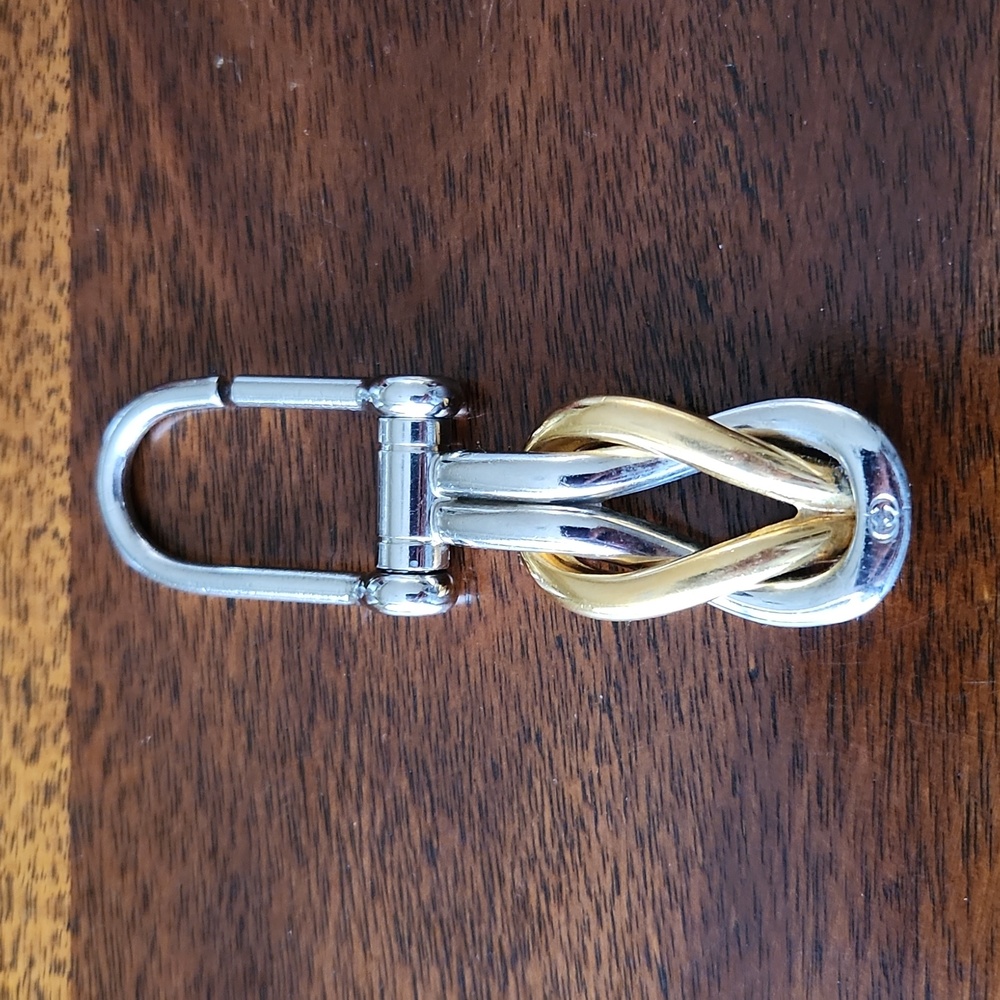 Vintage Gucci Two Tone Knot Keychain
